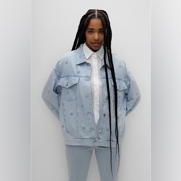 Hugo Boss oversize-fit denim jacket with logo - Picture 5 of 9